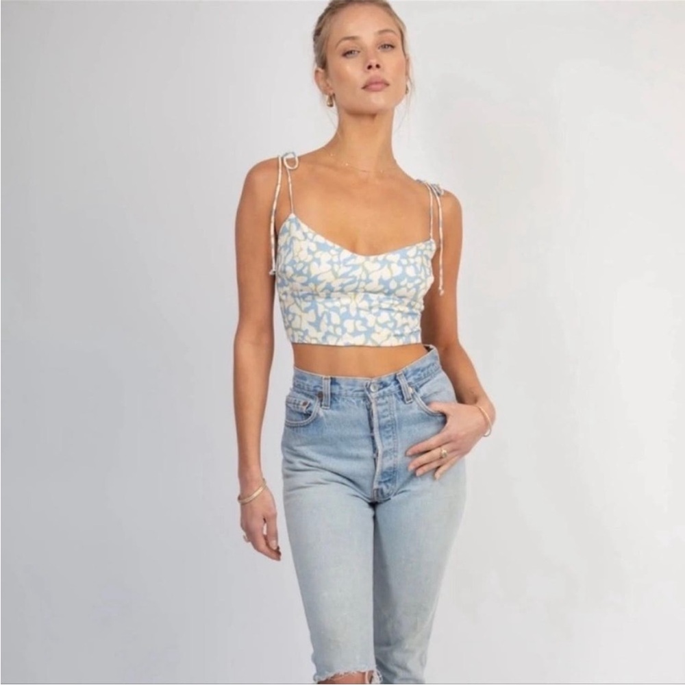 NWOT RESA Kai Top in Blue Heart Print